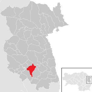 Lage der Gemeinde Kaindorf (Steiermark) im Bezirk Feldbach (anklickbare Karte)