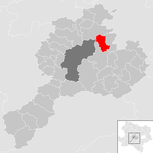 Lage der Gemeinde Kapelln im Bezirk Sankt Pölten-Land (anklickbare Karte)