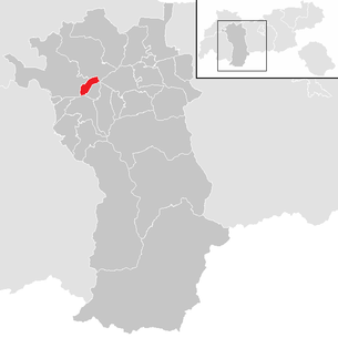 Lage der Gemeinde Karrösten im Bezirk Imst (anklickbare Karte)