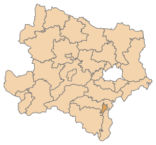 Lage des Bezirks Wiener Neustadt im Bundesland Niederösterreich (anklickbare Karte)
