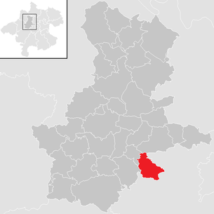 Lage der Gemeinde Kematen am Innbach im Bezirk Grieskirchen (anklickbare Karte)
