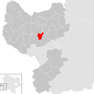 Lage der Gemeinde Kematen an der Ybbs im Bezirk Amstetten (anklickbare Karte)