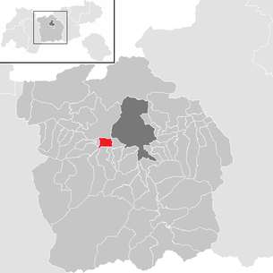 Lage der Gemeinde Kematen in Tirol im Bezirk Innsbruck Land (anklickbare Karte)