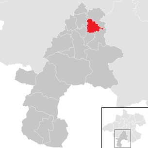 Lage der Gemeinde Kirchham (Oberösterreich) im Bezirk Gmunden (anklickbare Karte)