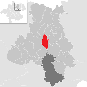 Lage der Gemeinde Kirchschlag bei Linz im Bezirk Urfahr-Umgebung (anklickbare Karte)