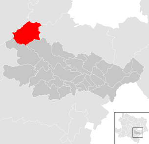 Lage der Gemeinde Klausen-Leopoldsdorf im Bezirk Baden (anklickbare Karte)