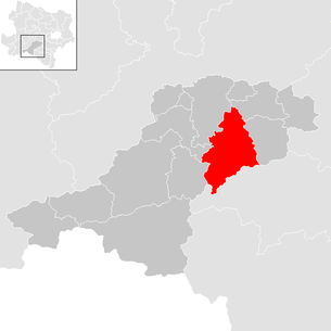 Lage der Gemeinde Kleinzell im Bezirk Lilienfeld (anklickbare Karte)