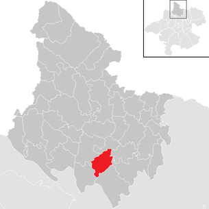 Lage der Gemeinde Kleinzell im Mühlkreis im Bezirk Rohrbach (anklickbare Karte)