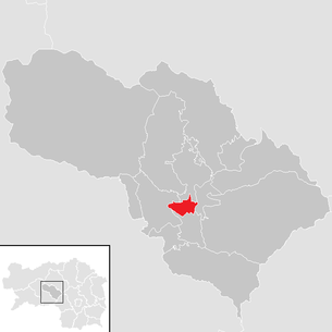 Lage der Gemeinde Knittelfeld im Bezirk Knittelfeld (anklickbare Karte)