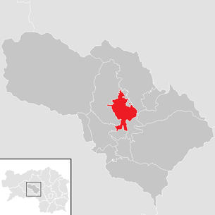 Lage der Gemeinde Kobenz im Bezirk Knittelfeld (anklickbare Karte)