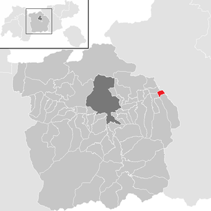 Lage der Gemeinde Kolsass im Bezirk Innsbruck Land (anklickbare Karte)