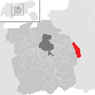 Lage der Gemeinde Kolsassberg im Bezirk Innsbruck Land (anklickbare Karte)