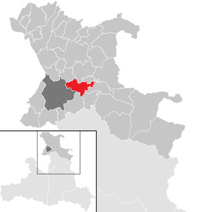 Lage der Gemeinde Koppl im Bezirk St. Johann im Pongau (anklickbare Karte)