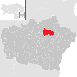 Lage der Gemeinde Kornberg bei Riegersburg im Bezirk Feldbach (anklickbare Karte)