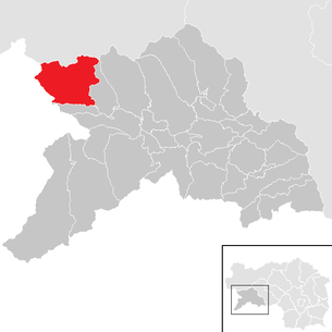 Lage der Gemeinde Krakauhintermühlen im Bezirk Murau (anklickbare Karte)