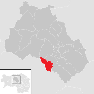 Lage der Gemeinde Kraubath an der Mur im Bezirk Leoben (anklickbare Karte)