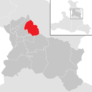 Lage der Gemeinde Krispl im Bezirk Hallein (anklickbare Karte)