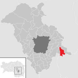 Lage der Gemeinde Krumegg im Bezirk Graz-Umgebung (anklickbare Karte)