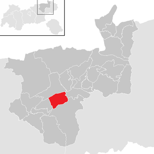 Lage der Gemeinde Kundl im Bezirk Kufstein (anklickbare Karte)