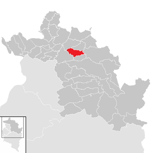 Lage der Gemeinde Langenegg im Bezirk Bregenz (anklickbare Karte)