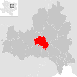 Lage der Gemeinde Leitzersdorf im Bezirk Korneuburg (anklickbare Karte)
