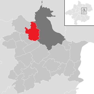 Lage der Gemeinde Leonding im Bezirk Linz-Land (anklickbare Karte)