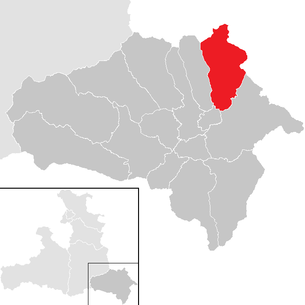 Lage der Gemeinde Lessach im Bezirk Hallein (anklickbare Karte)