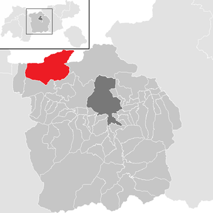 Lage der Gemeinde Leutasch im Bezirk Innsbruck Land (anklickbare Karte)