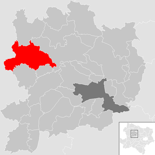 Lage der Gemeinde Lichtenau im Waldviertel im Bezirk Krems-Land (anklickbare Karte)