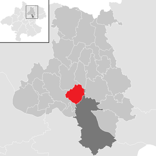 Lage der Gemeinde Lichtenberg (Oberösterreich) im Bezirk Urfahr-Umgebung (anklickbare Karte)