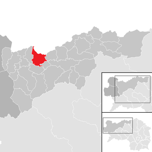 Lage der Gemeinde Liezen im Bezirk Liezen (anklickbare Karte)