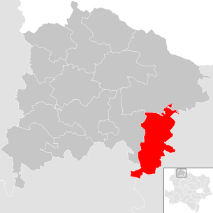 Lage der Gemeinde Ludweis-Aigen im Bezirk  Waidhofen an der Thaya (anklickbare Karte)