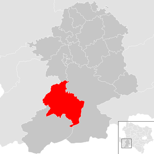 Lage der Gemeinde Lunz am See im Bezirk Scheibbs (anklickbare Karte)