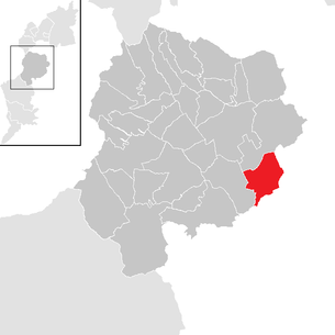 Lage der Gemeinde Lutzmannsburg im Bezirk Oberpullendorf (anklickbare Karte)