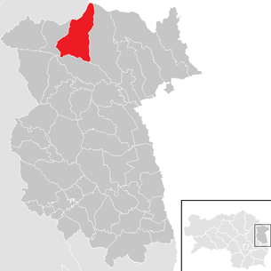 Lage der Gemeinde Mönichwald im Bezirk Feldbach (anklickbare Karte)