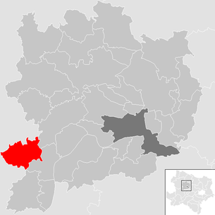 Lage der Gemeinde Mühldorf (Niederösterreich) im Bezirk Krems-Land (anklickbare Karte)
