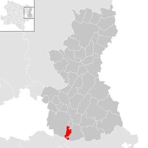 Lage der Gemeinde Mannsdorf an der Donau im Bezirk Gänserndorf (anklickbare Karte)