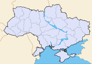 Karte der Ukraine mit der Stadt Sewastopol