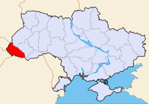 Karte der Ukraine mit Oblast Transkarpatien