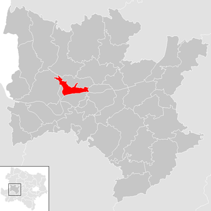 Lage der Gemeinde Marbach an der Donau im Bezirk Melk (anklickbare Karte)