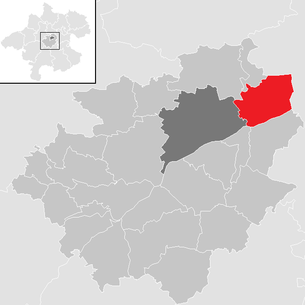 Lage der Gemeinde Marchtrenk im Bezirk Wels-Land (anklickbare Karte)
