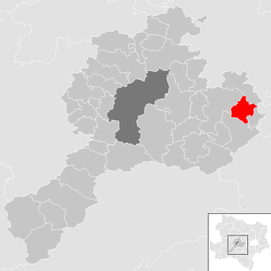 Lage der Gemeinde Maria-Anzbach im Bezirk Sankt Pölten-Land (anklickbare Karte)