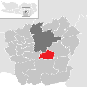 Lage der Gemeinde Maria Rain (Kärnten) im Bezirk Klagenfurt-Land (anklickbare Karte)