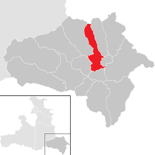 Lage der Gemeinde Mariapfarr im Bezirk Hallein (anklickbare Karte)