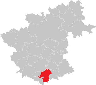Lage der Gemeinde Martinsberg im Bezirk Zwettl (anklickbare Karte)
