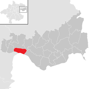Lage der Gemeinde Mauthausen im Bezirk Perg (anklickbare Karte)