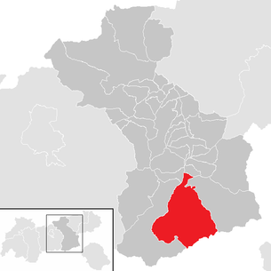 Lage der Gemeinde Mayrhofen im Bezirk Schwaz (anklickbare Karte)