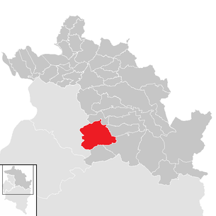 Lage der Gemeinde Mellau im Bezirk Bregenz (anklickbare Karte)