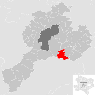 Lage der Gemeinde Michelbach (Niederösterreich) im Bezirk Sankt Pölten-Land (anklickbare Karte)