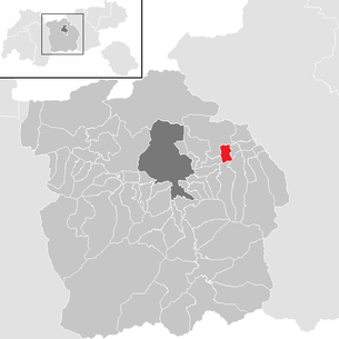 Lage der Gemeinde Mils im Bezirk Innsbruck Land (anklickbare Karte)